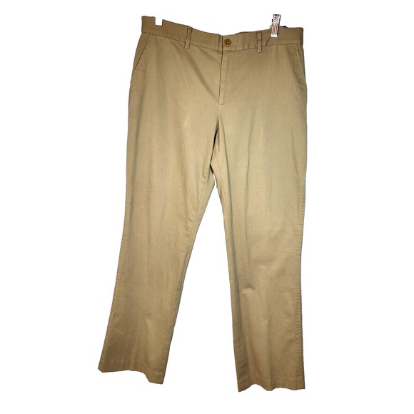 Lauren Ralph Lauren Pants - Lauren Ralph Lauren Khaki Textured Straight Leg Flat Front Pant Size 12P